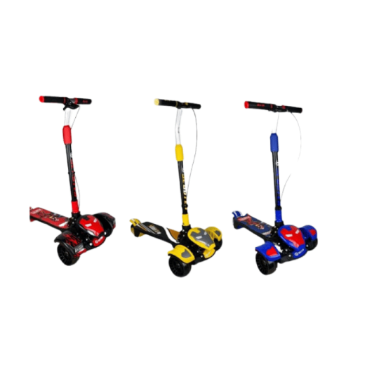 صورة سكوتر دف ثلاثة ألوان لامعة مع مساعدات أمامية فرامل